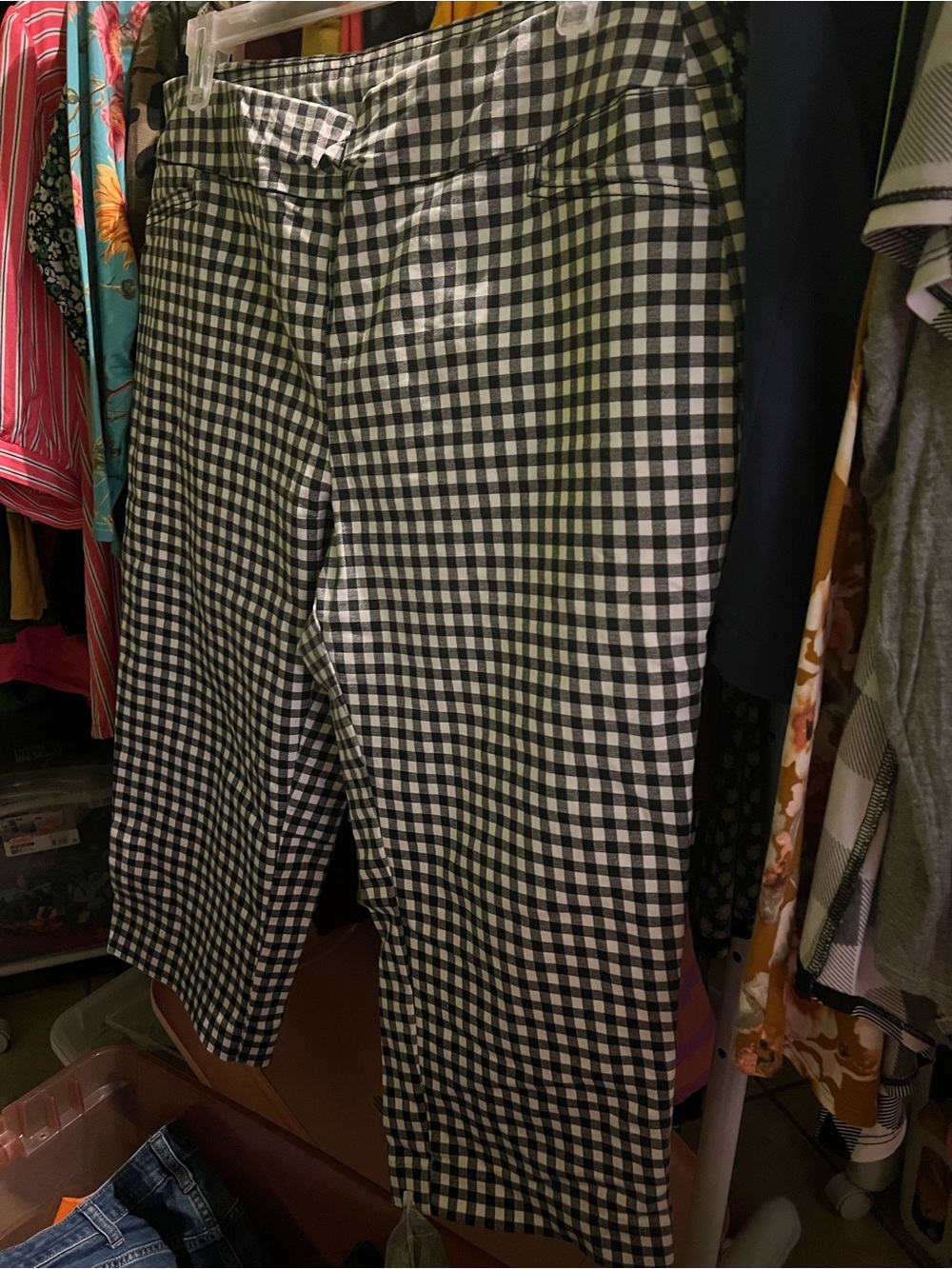 croft & barrow Black and White Gingham Pants